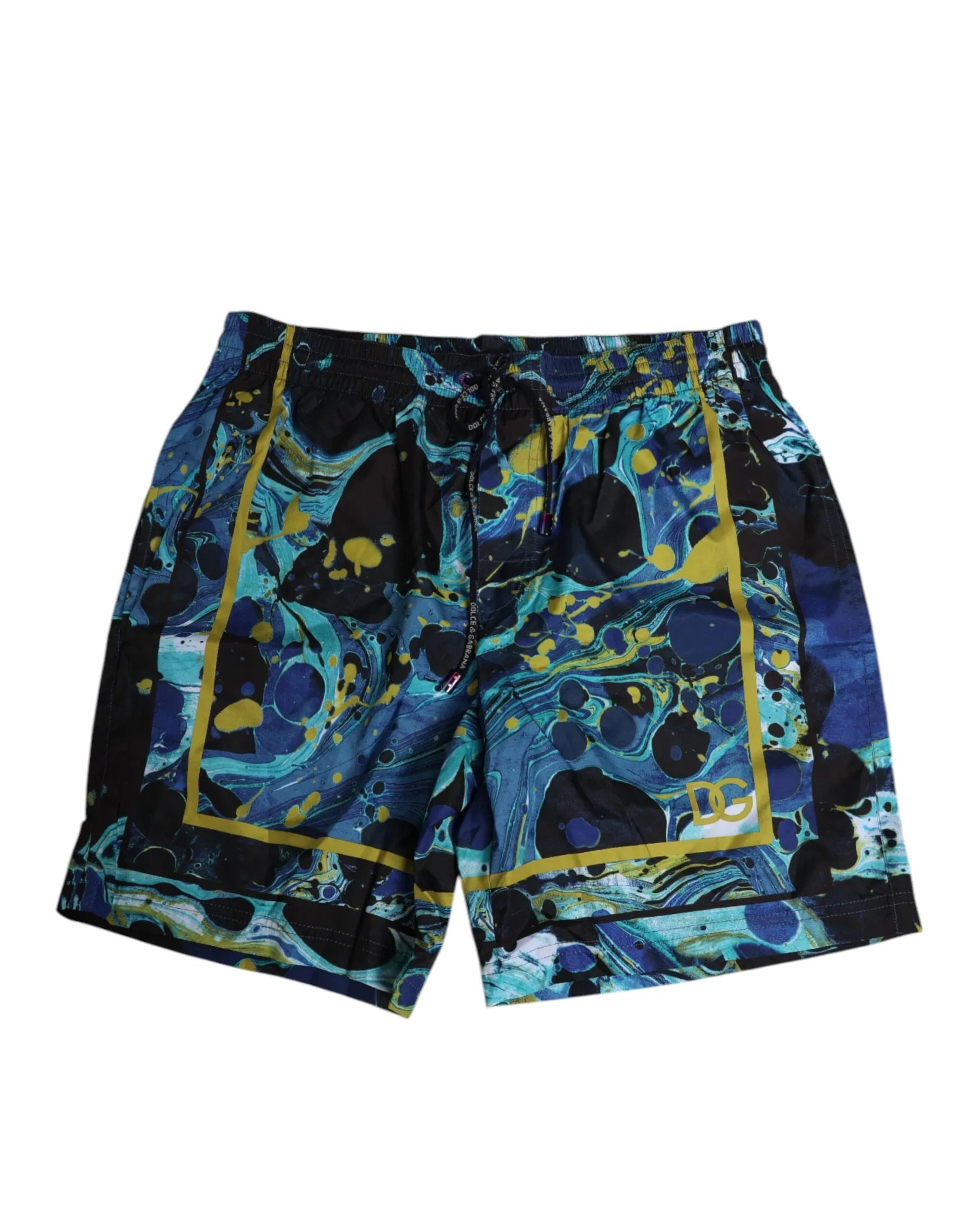 Dolce & Gabbana Blue Marble Print Logo Men Boxer Short Swimwear - Zeiniez