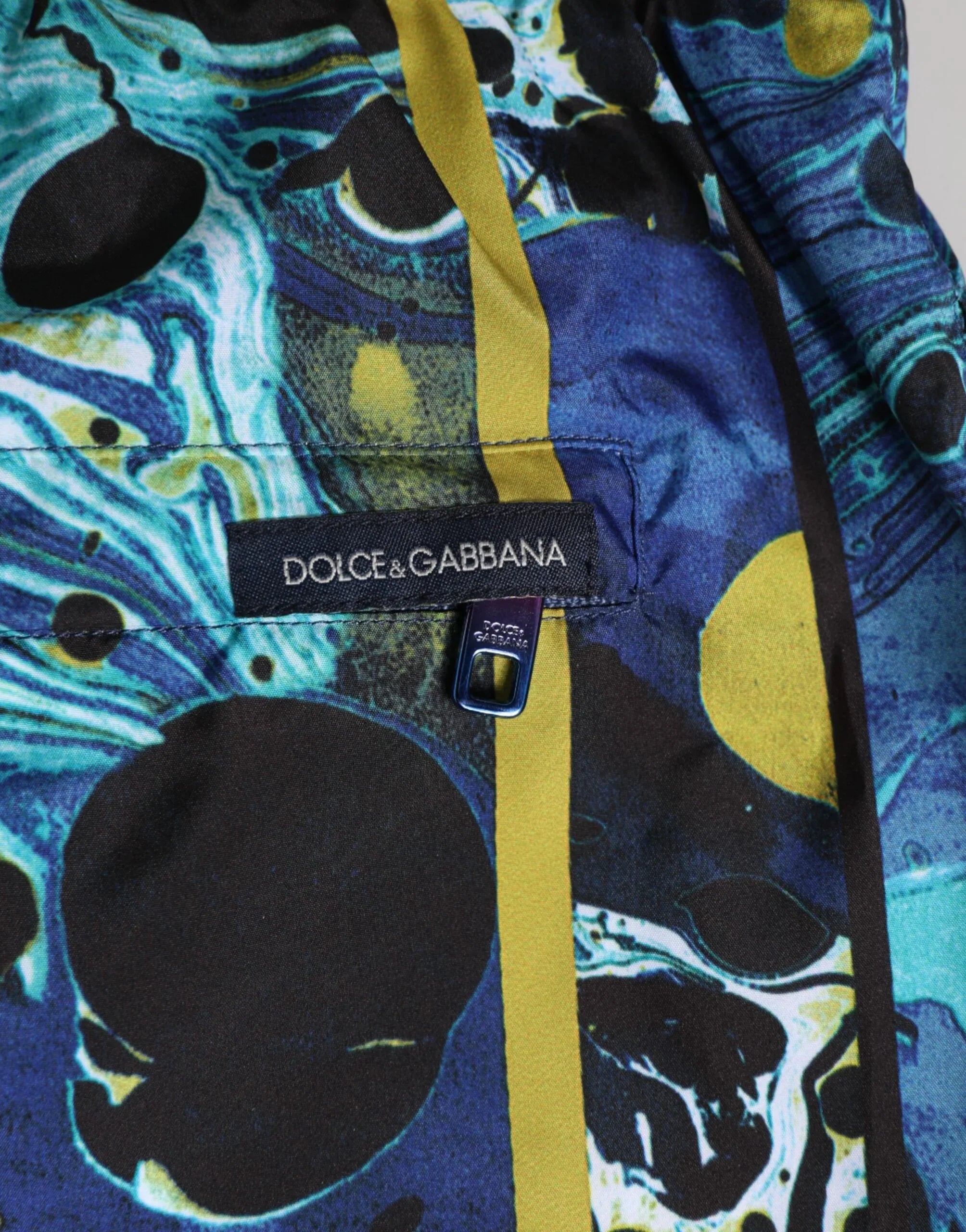 Dolce & Gabbana Blue Marble Print Logo Men Boxer Short Swimwear - Zeiniez