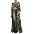Dolce & Gabbana Multicolor Silk Jungle Print Women Maxi Dress - Zeiniez
