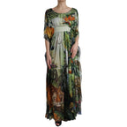 Dolce & Gabbana Multicolor Silk Jungle Print Women Maxi Dress