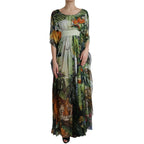 Dolce & Gabbana Multicolor Silk Jungle Print Women Maxi Dress - Zeiniez
