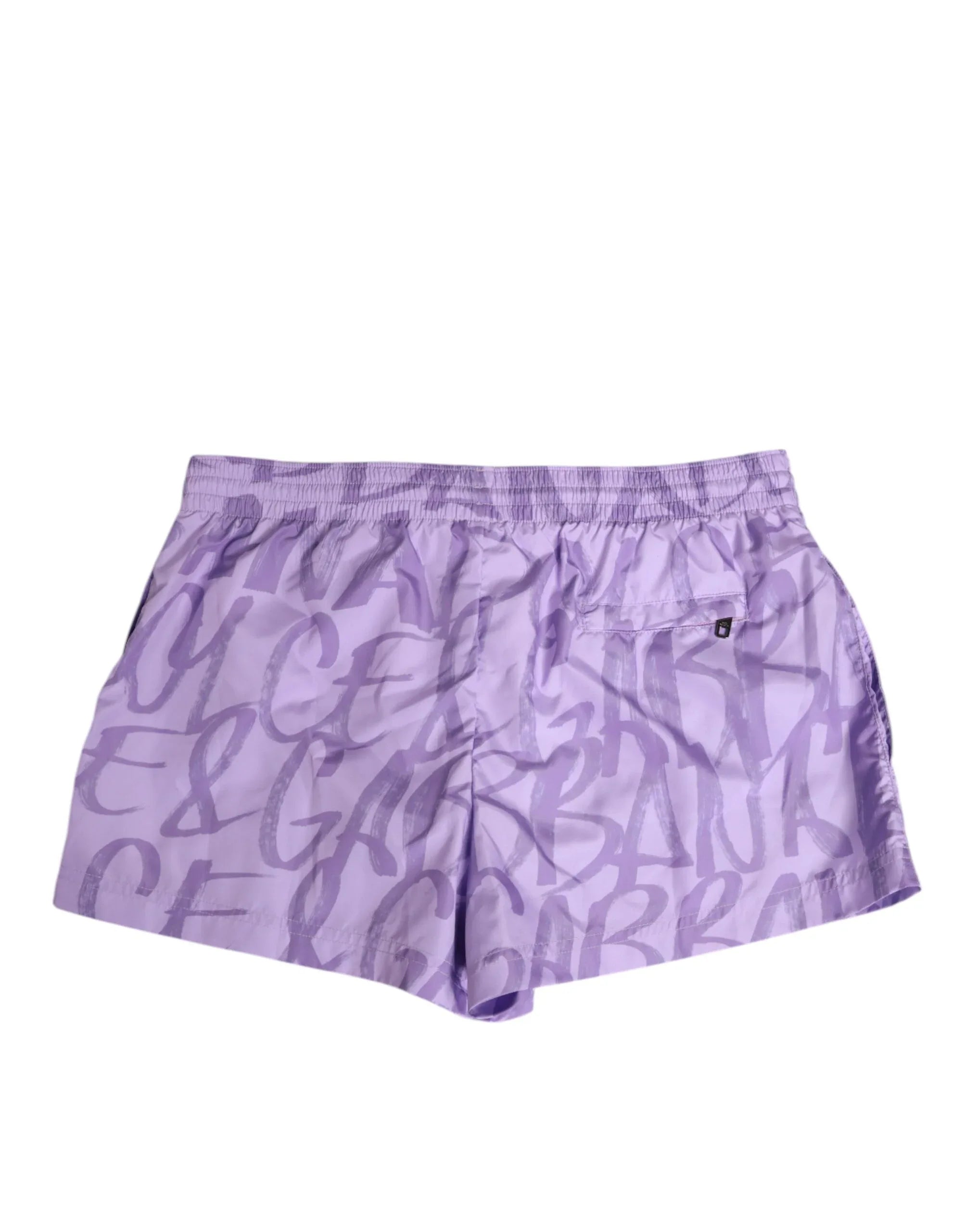 Dolce & Gabbana Purple DG Logo Print Nylon Men Shorts Swimwear - Zeiniez