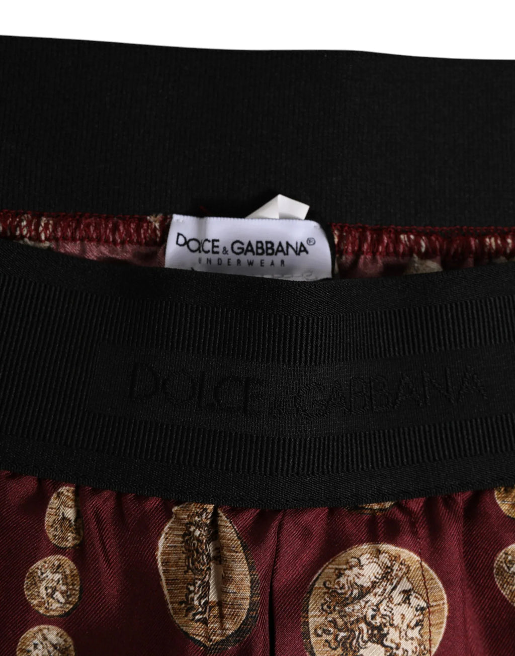 Dolce & Gabbana Burgundy Silk Coin Print Men Boxer Short Swimwear - Zeiniez