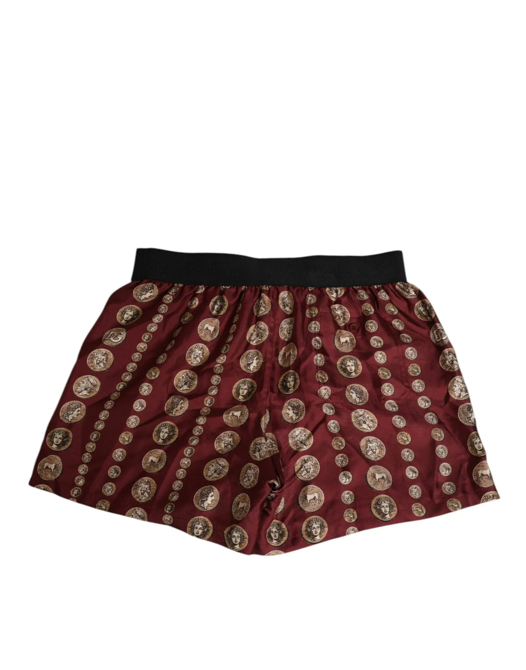 Dolce & Gabbana Burgundy Silk Coin Print Men Boxer Short Swimwear - Zeiniez