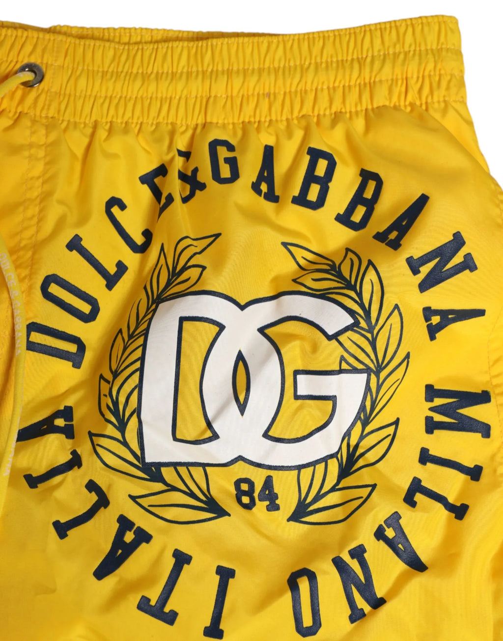 Dolce & Gabbana Yellow Nylon Logo Print Men Boxer Short Swimwear - Zeiniez
