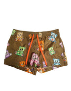 Dolce & Gabbana Brown Multicolor Teddy Bear Men Shorts Swimwear - Zeiniez