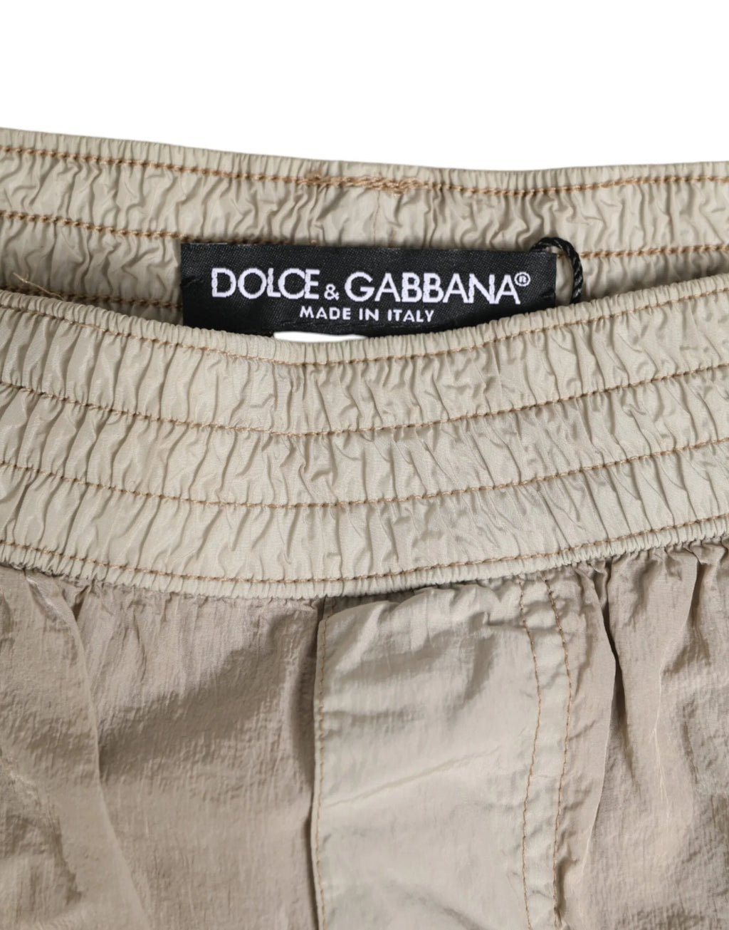 Dolce & Gabbana Beige Nylon Beachwear Men Boxer Short Swimwear - Zeiniez