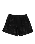 Dolce & Gabbana Black Silk Satin Elastic Men Boxer Short Swimwear - Zeiniez