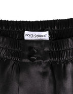 Dolce & Gabbana Black Silk Satin Elastic Men Boxer Short Swimwear - Zeiniez