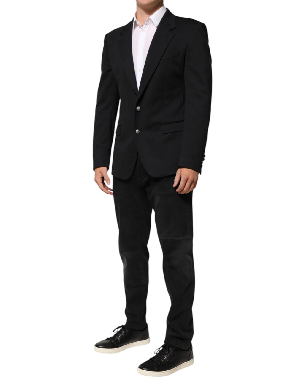 Dolce & Gabbana Dark Blue Cotton Men Jacket Coat Blazer Suit - Zeiniez