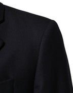Dolce & Gabbana Dark Blue Wool Men Jacket Coat Blazer Suit