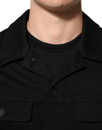 Dolce & Gabbana Black Cotton Denim Stretch Giubbotto Jacket - Zeiniez