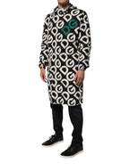 Dolce & Gabbana Black White Logo Print Hooded Coat Men Jacket - Zeiniez