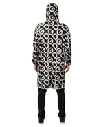 Dolce & Gabbana Black White Logo Print Hooded Coat Men Jacket - Zeiniez
