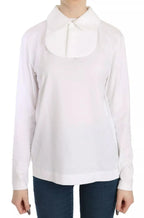 Dolce & Gabbana White Cotton Longsleeve Collared Blouse - Zeiniez