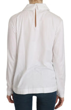 Dolce & Gabbana White Cotton Longsleeve Collared Blouse - Zeiniez