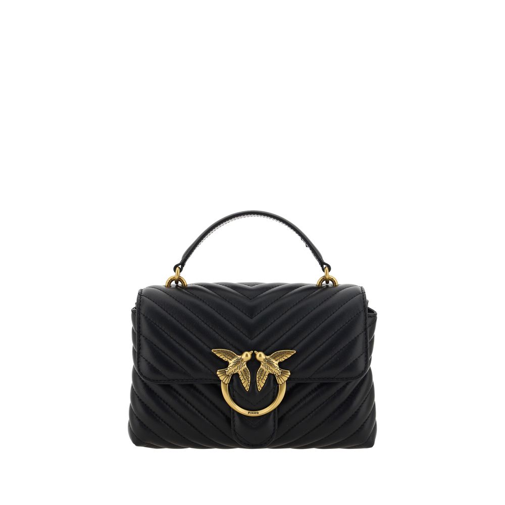 PINKO Black Calf Leather Bos Taurus Handbag - Zeiniez