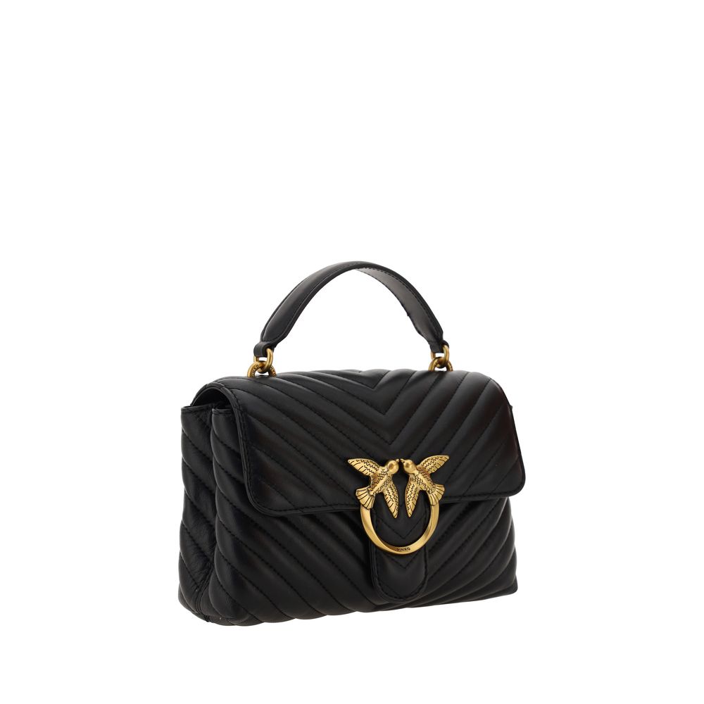 PINKO Black Calf Leather Bos Taurus Handbag - Zeiniez