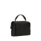 PINKO Black Calf Leather Bos Taurus Handbag - Zeiniez