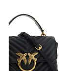 PINKO Black Calf Leather Bos Taurus Handbag - Zeiniez