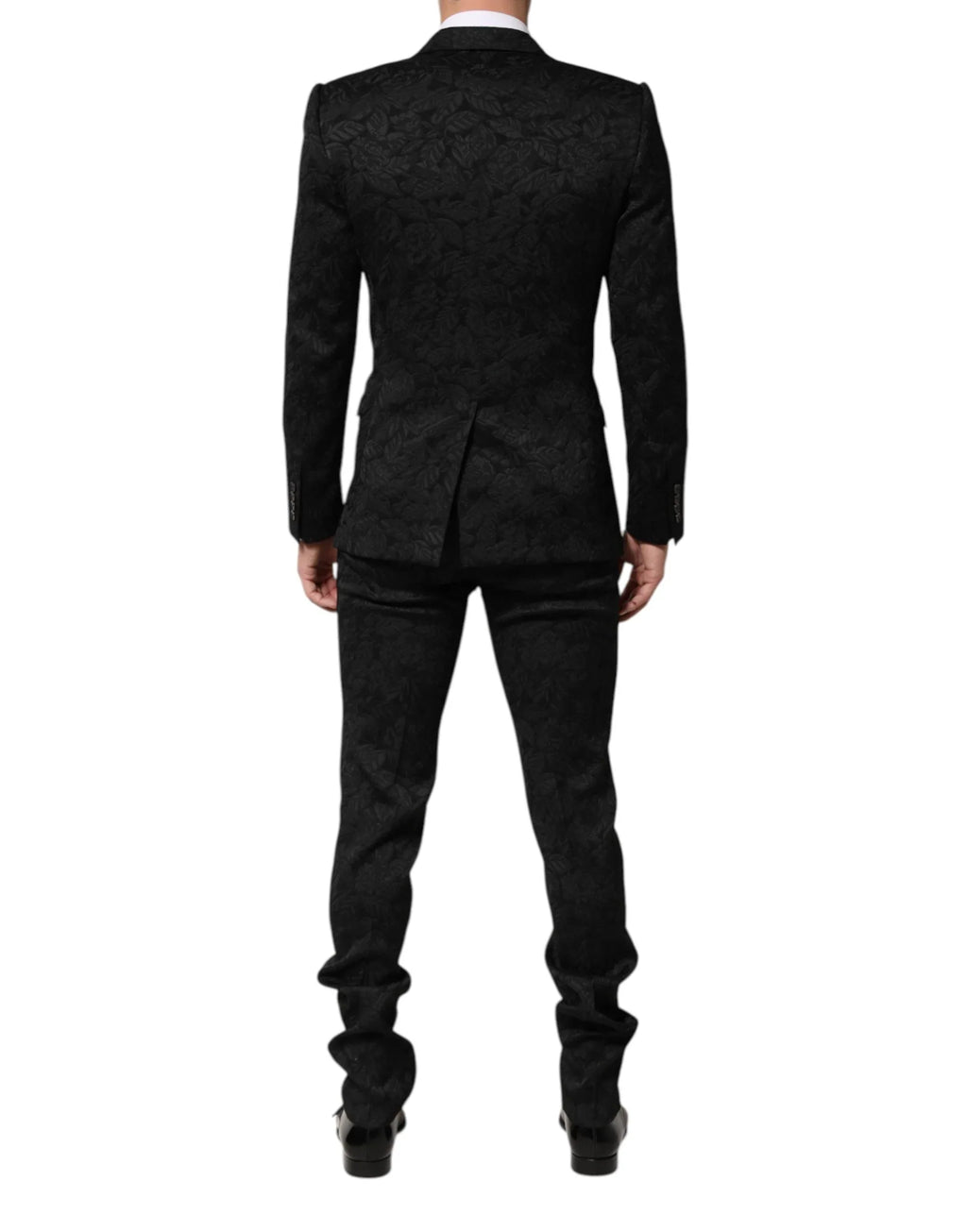 Dolce & Gabbana Black 3 Piece Brocade Jacquard Suit MARTINI - Zeiniez