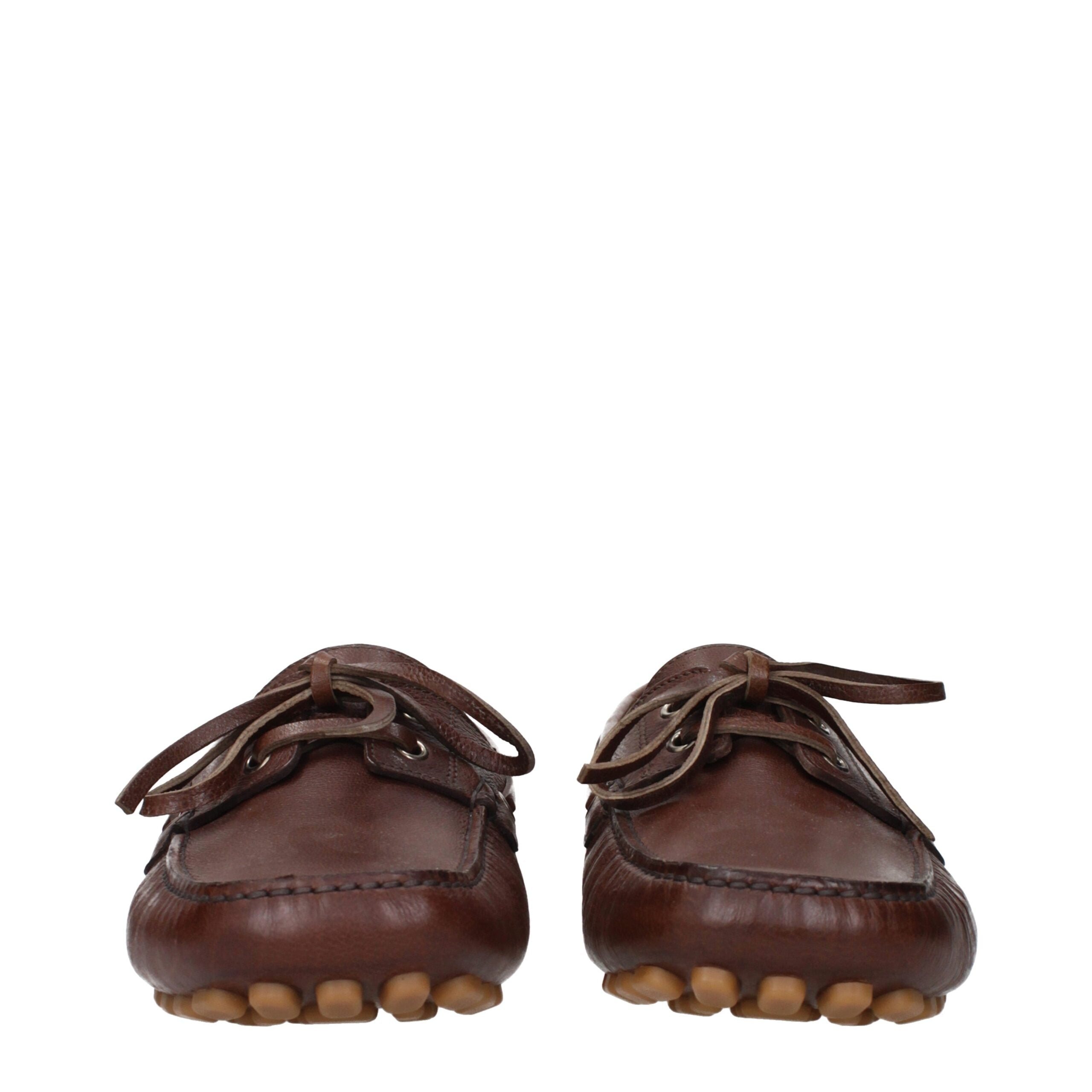 Valentino Garavani Brown Leather Slip-On Loafers