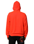 Dolce & Gabbana Red Fluorescent Polyester Logo Patch Hoodie Sweater - Zeiniez