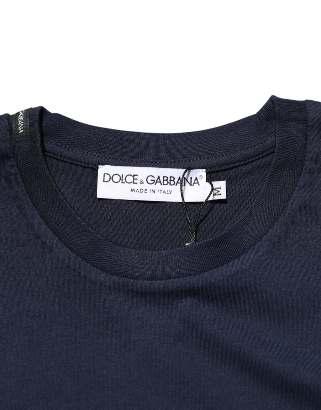 Dolce & Gabbana Dark Blue Cotton DG Logo Print Men’s Top T-shirt - Zeiniez