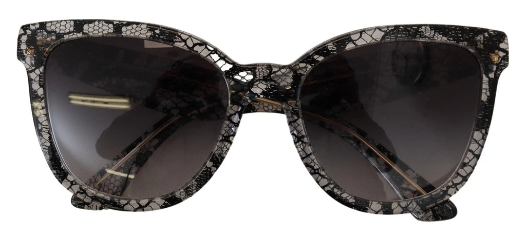 Dolce & Gabbana DG4190 Black Lace Acetate Crystal Round Sunglasses - Zeiniez