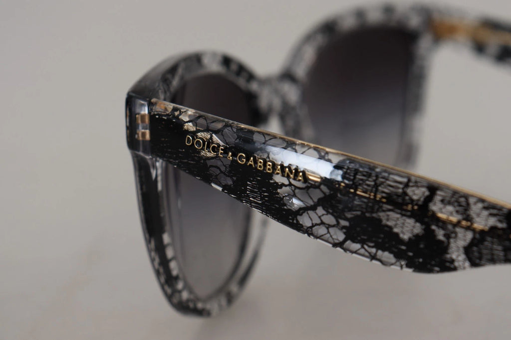 Dolce & Gabbana DG4190 Black Lace Acetate Crystal Round Sunglasses - Zeiniez