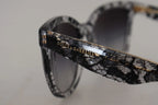 Dolce & Gabbana DG4190 Black Lace Acetate Crystal Round Sunglasses - Zeiniez
