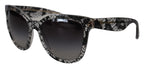Dolce & Gabbana DG4190 Black Lace Acetate Crystal Round Sunglasses - Zeiniez