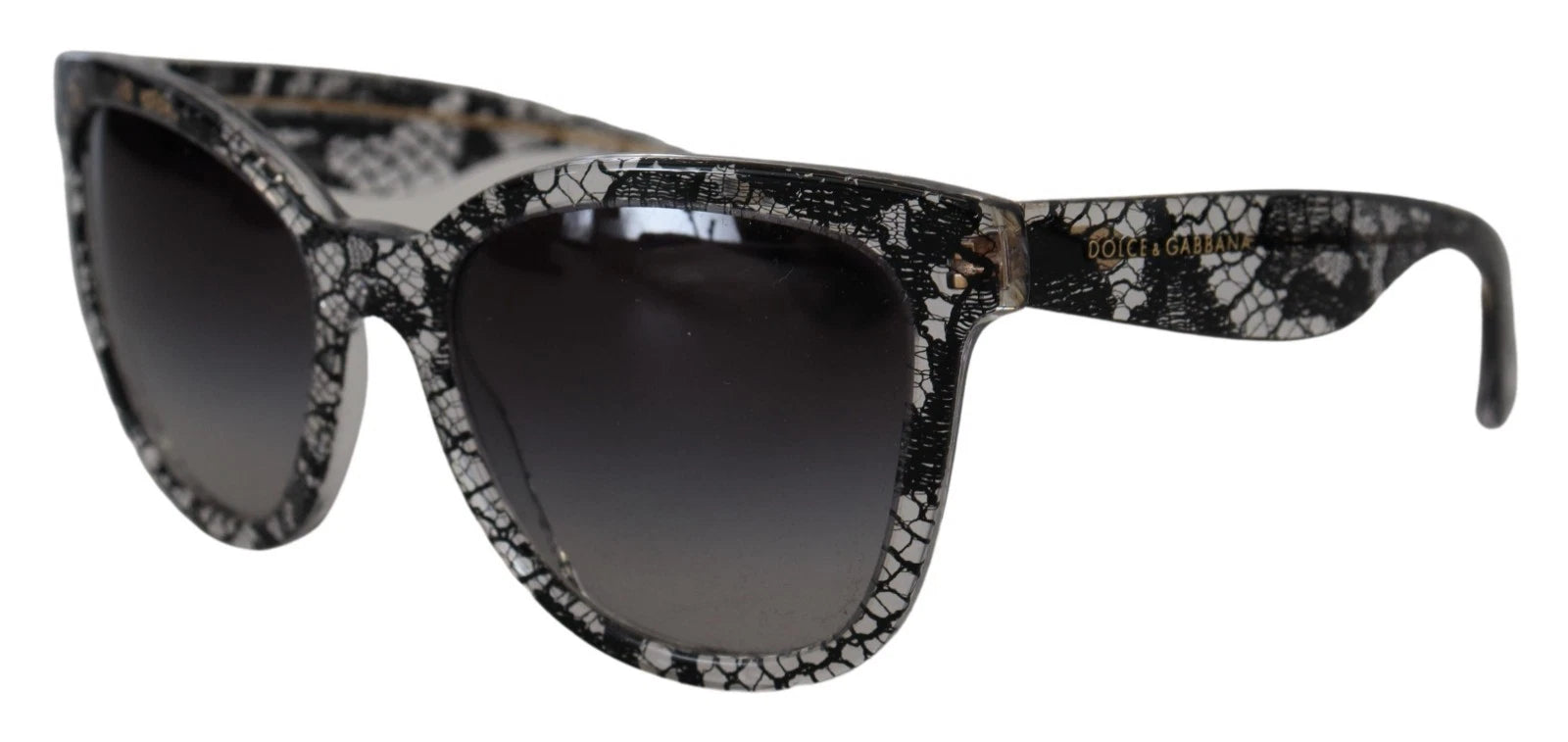 Dolce & Gabbana DG4190 Black Lace Acetate Crystal Round Sunglasses - Zeiniez