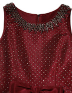 Dolce & Gabbana Burgundy Silk Beaded Evening Gown Dress - Zeiniez