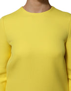 Dolce & Gabbana Yellow Viscose Acetate Mini Long Sleeve Dress