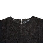 Dolce & Gabbana Black Silk Lace Trim Long Sleeves Blouse Top - Zeiniez