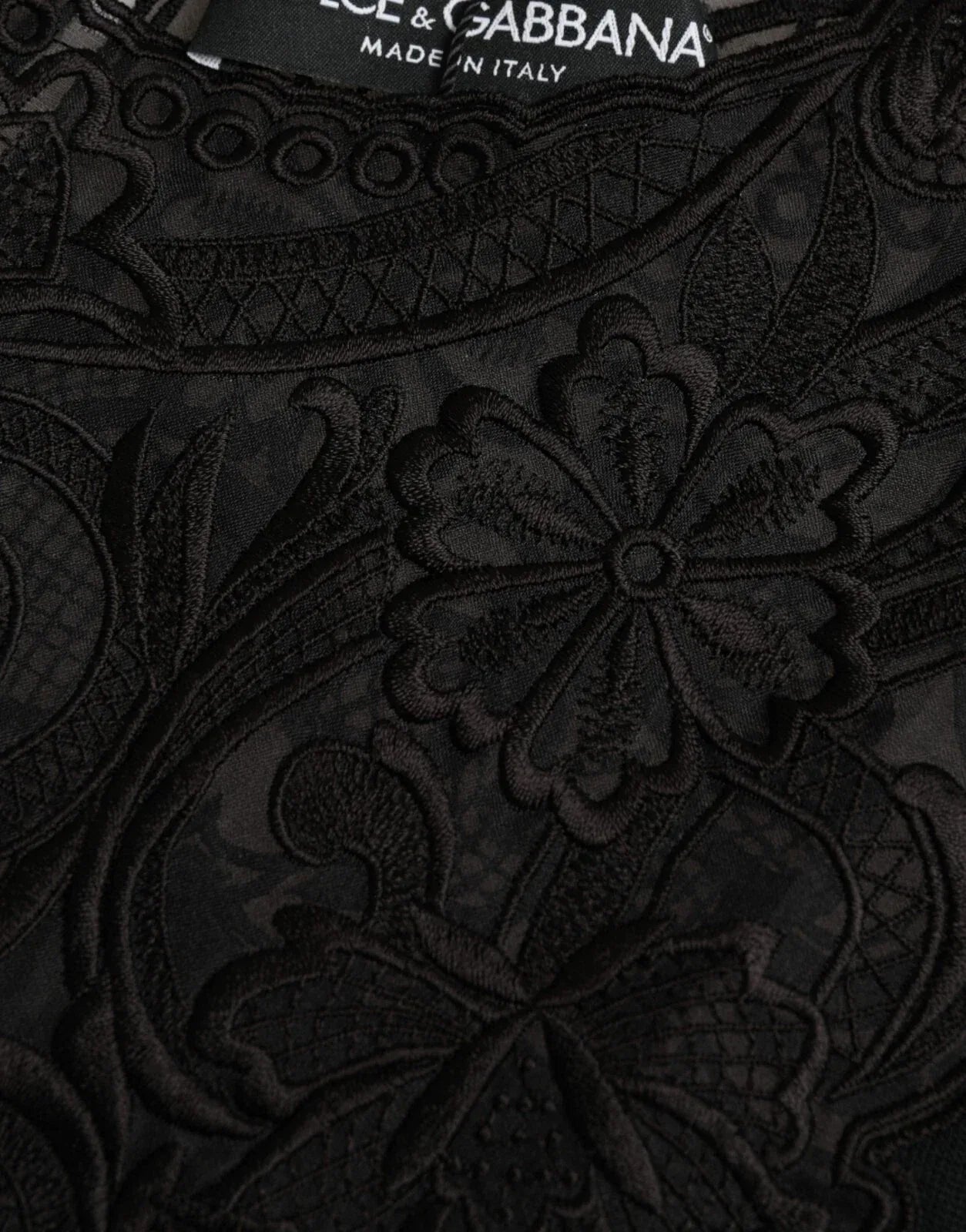 Dolce & Gabbana Black Silk Lace Trim Long Sleeves Blouse Top - Zeiniez