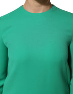 Dolce & Gabbana Green Viscose Acetate Mini Long Sleeve Dress