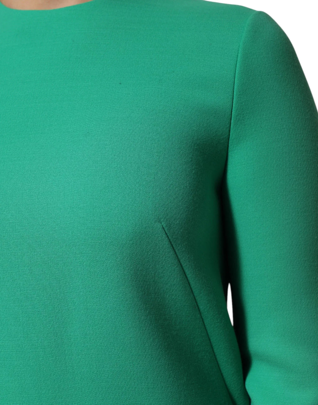 Dolce & Gabbana Green Viscose Acetate Mini Long Sleeve Dress - Zeiniez