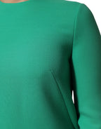 Dolce & Gabbana Green Viscose Acetate Mini Long Sleeve Dress - Zeiniez