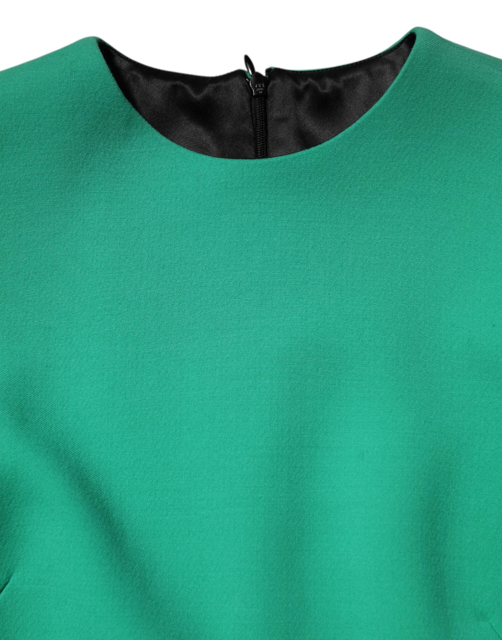 Dolce & Gabbana Green Viscose Acetate Mini Long Sleeve Dress - Zeiniez