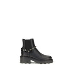 Valentino Garavani Black Calf Leather Bos Taurus Ankle Boots - Zeiniez