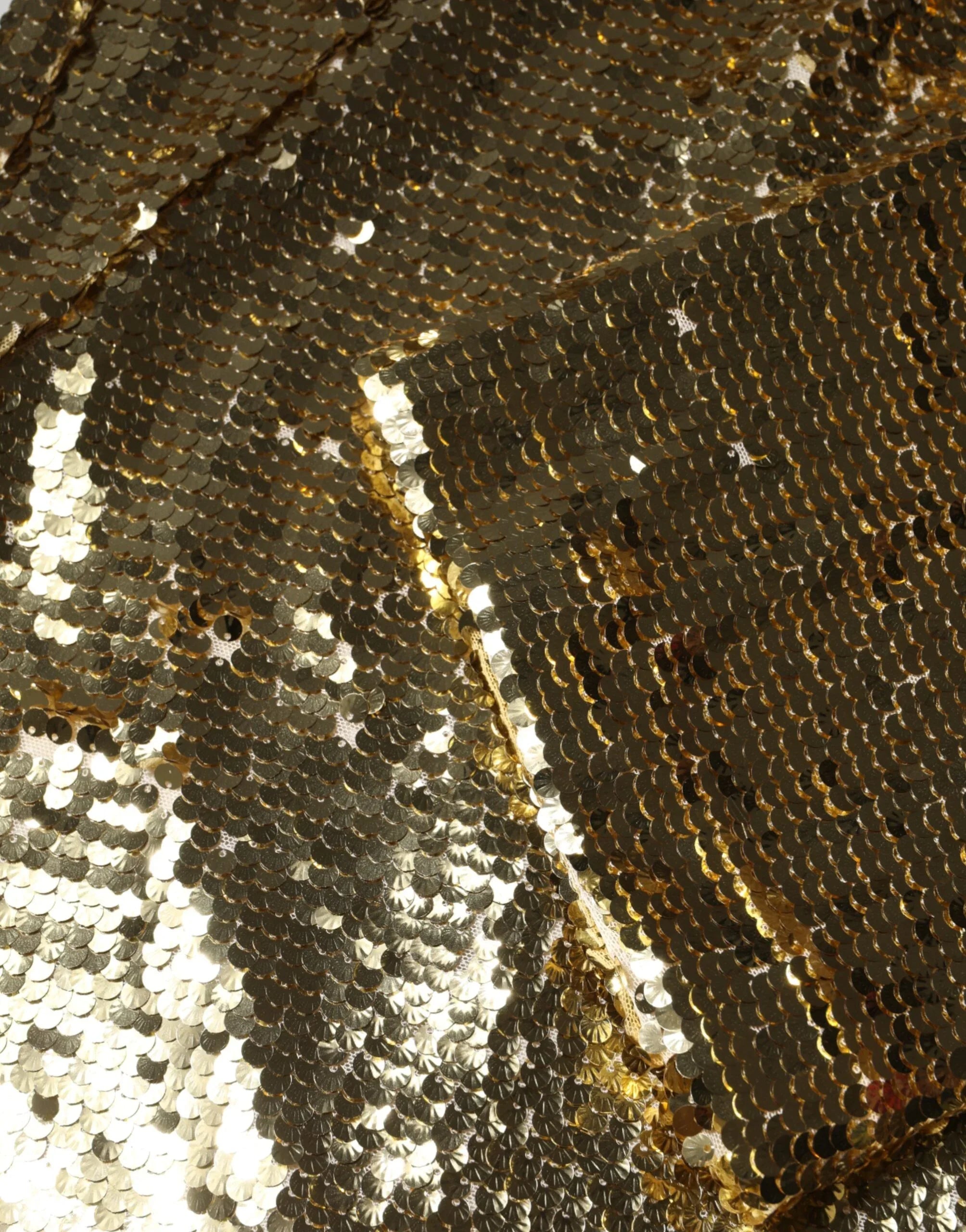 Dolce & Gabbana Gold Sequin Long Sleeve Mini Dress - Zeiniez