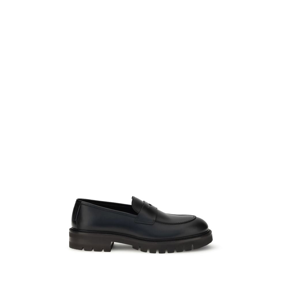 Ferragamo Black Rubber Slip-On Loafers - Zeiniez
