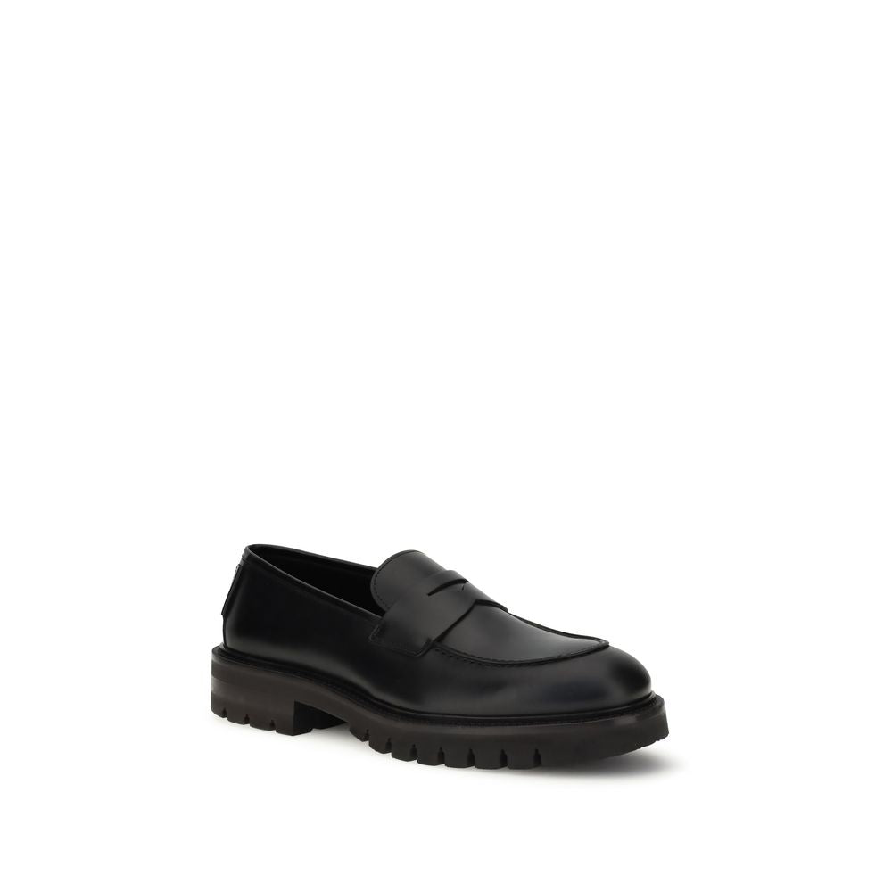 Ferragamo Black Rubber Slip-On Loafers - Zeiniez