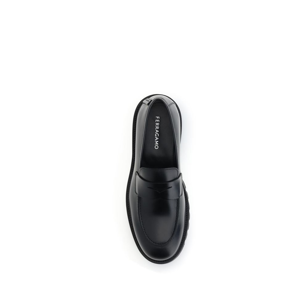 Ferragamo Black Rubber Slip-On Loafers - Zeiniez