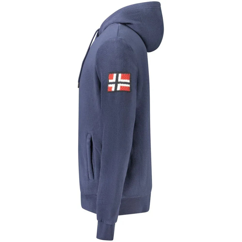 Norway 1963 Blue Polyester Men's Hooded Sweatshirt - Zeiniez