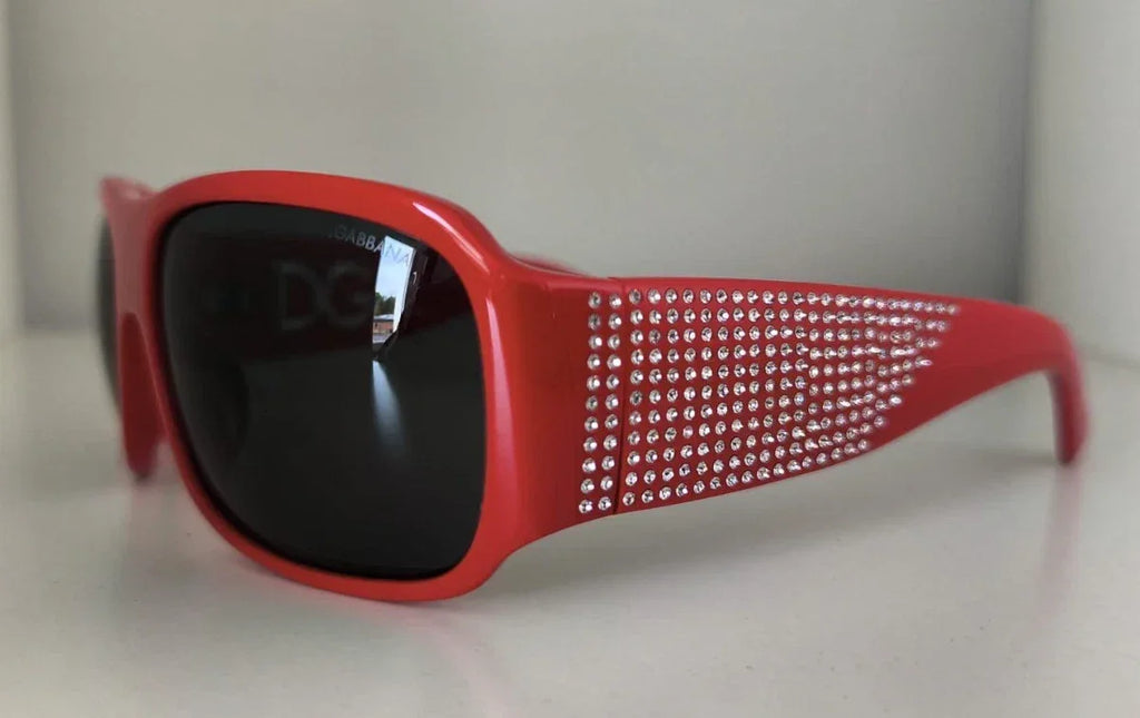 Dolce & Gabbana DG4027 Red Crystal Black Lens Shades Sunglasses - Zeiniez