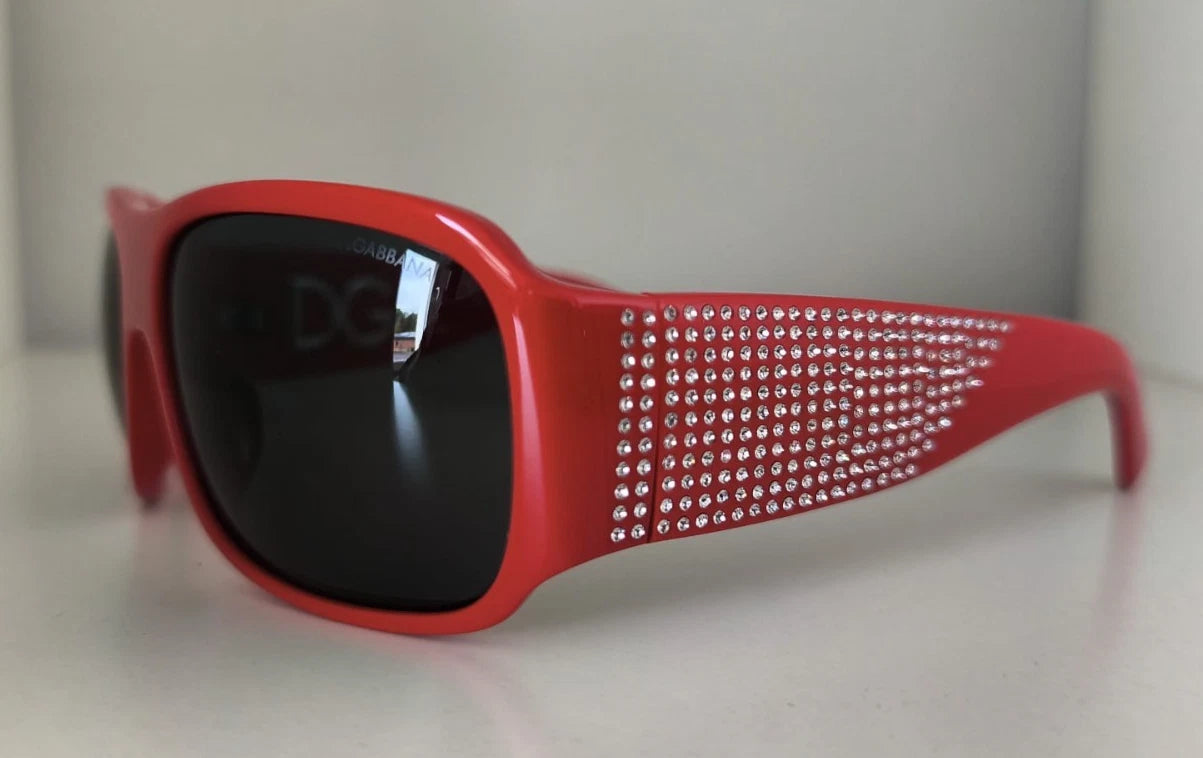 Dolce & Gabbana DG4027 Red Crystal Black Lens Shades Sunglasses - Zeiniez