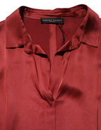 Fabiana Filippi Burgundy Acetate Viscose Satin Long Dress - Zeiniez